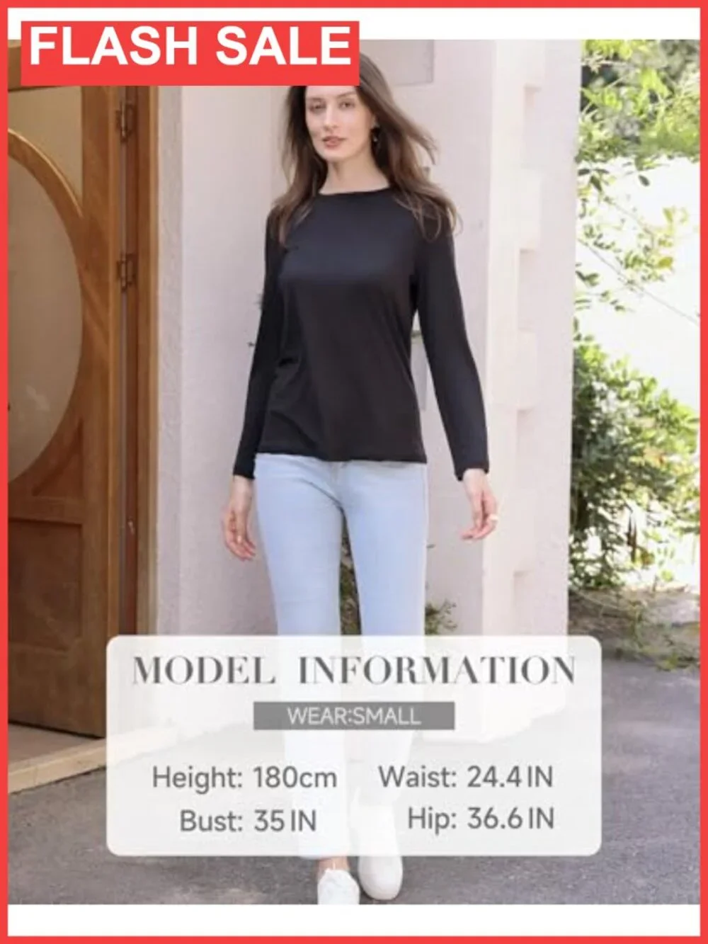 Long Sleeve T-Shirt Relaxed Fit Crew Neck Casual Fall Top
